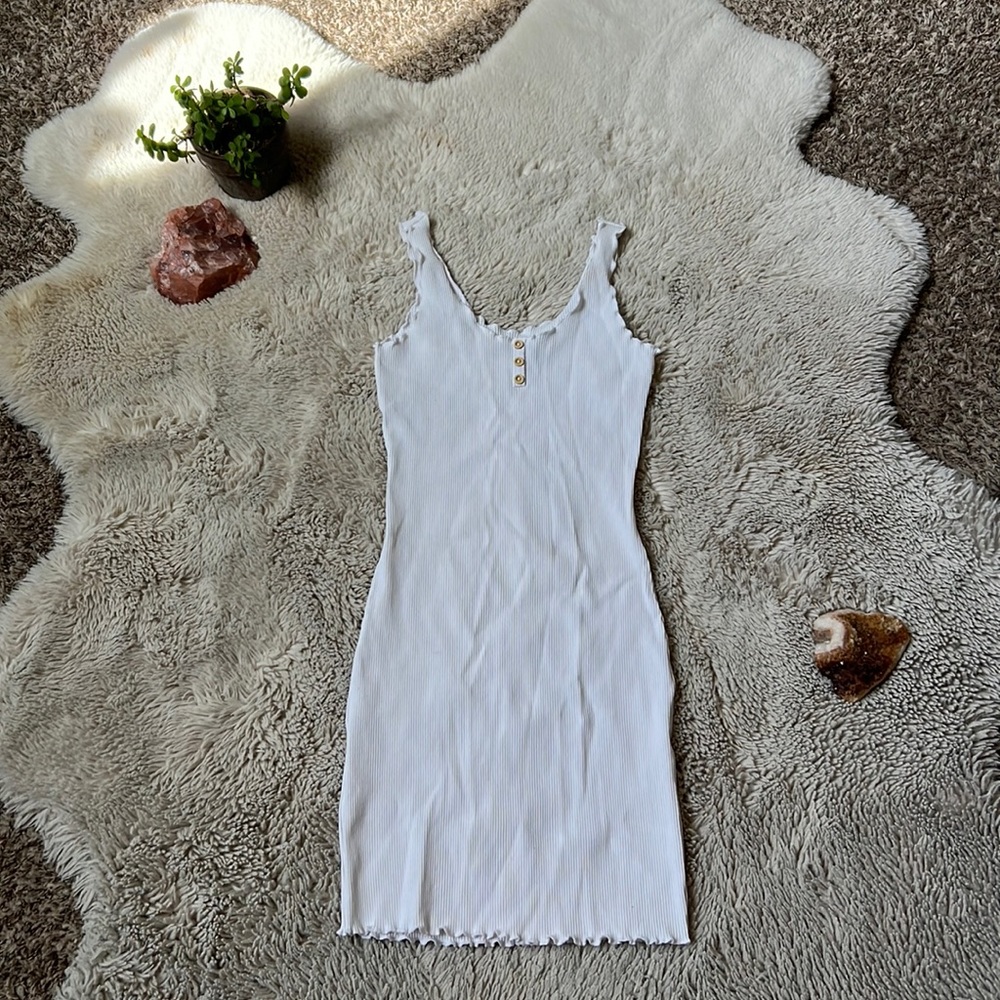 White ribbed summer dress